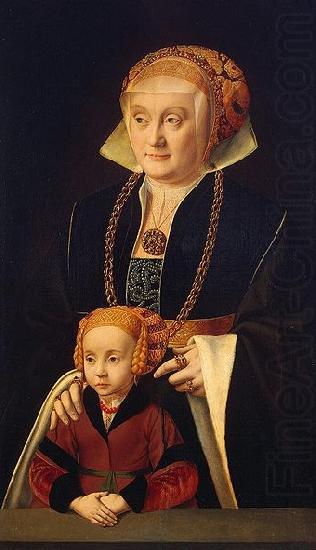 Barthel Bruyn Portrait of a Lady with her daughter china oil painting image